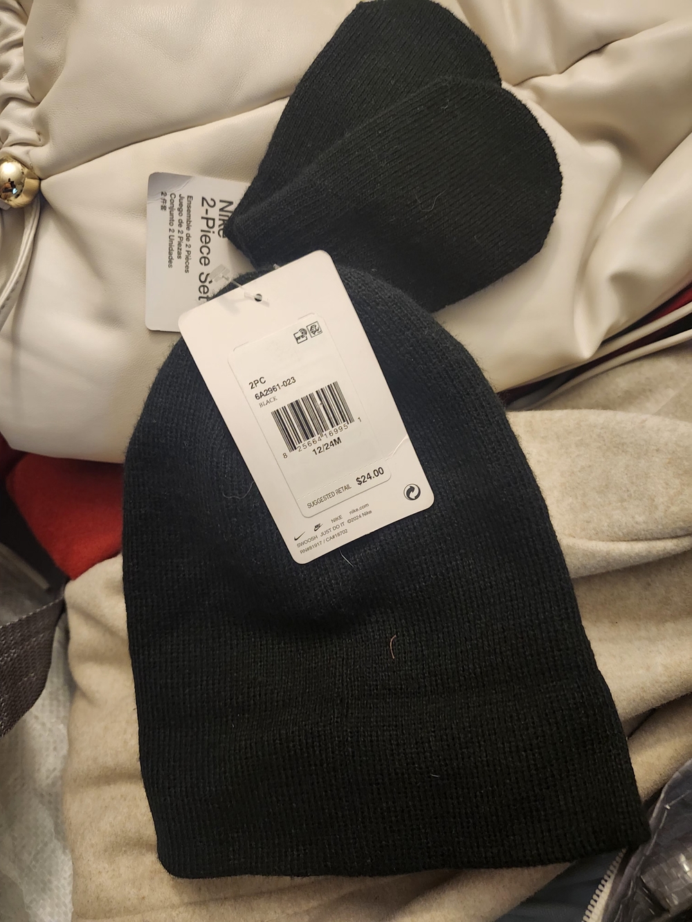 Nike Kids Black Knit Beanie 2-Pack
